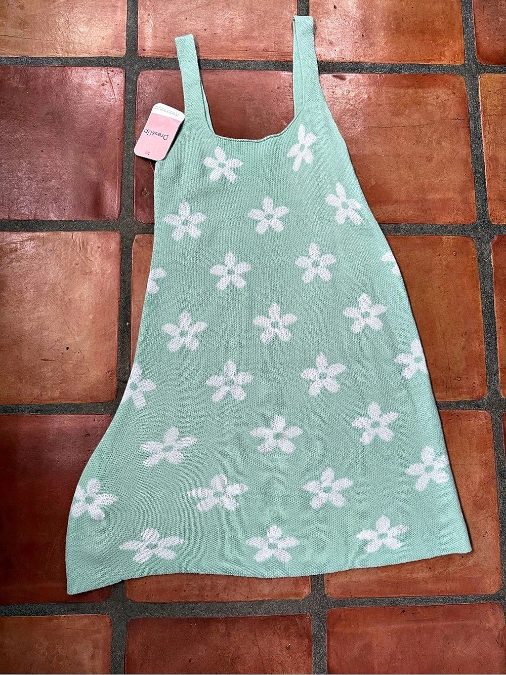 FARM Rio Mint/Large Floral Mini Dress in Green Large NWT